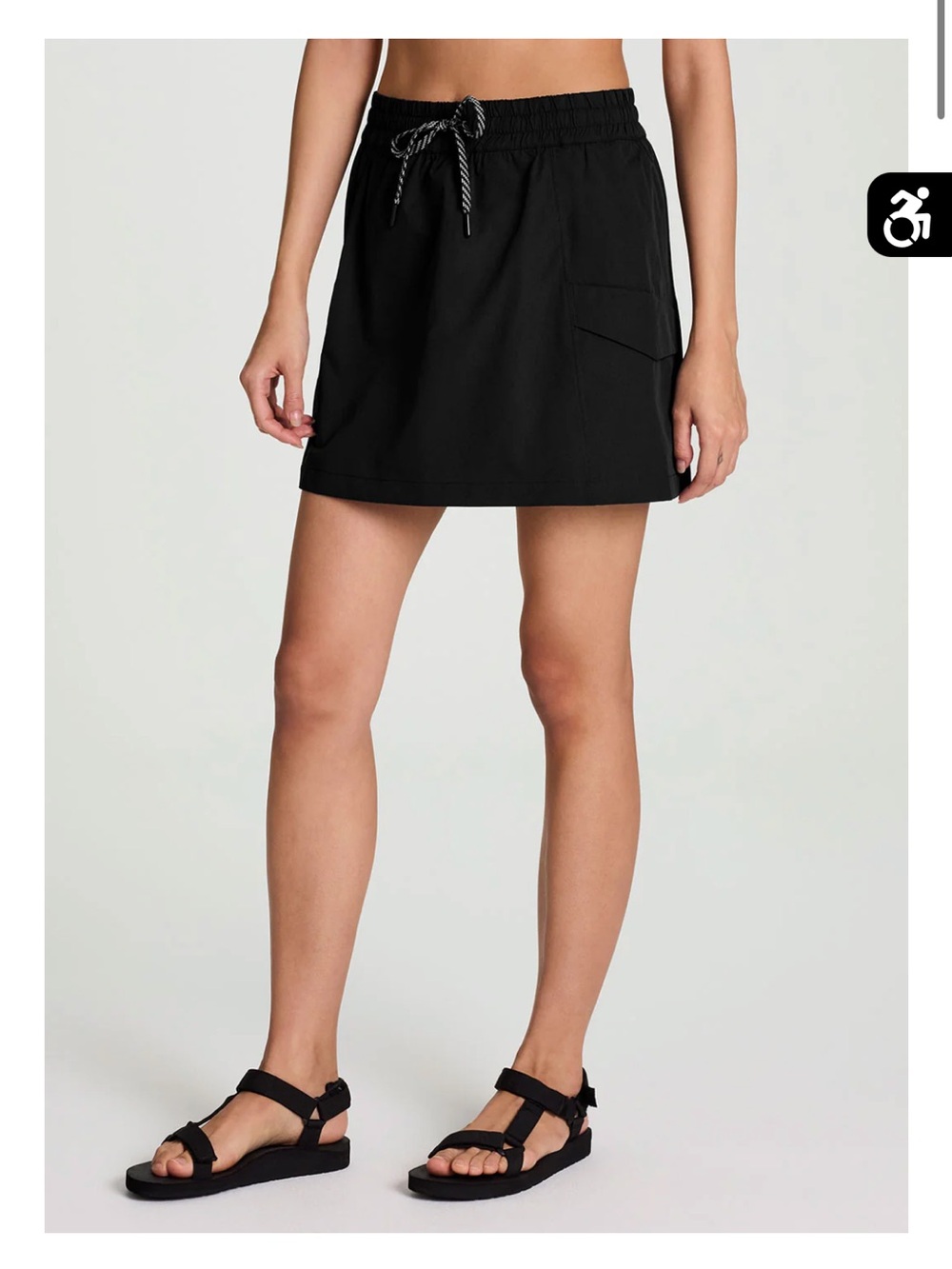 NWT Avalanche Black Drawstring Skort size L